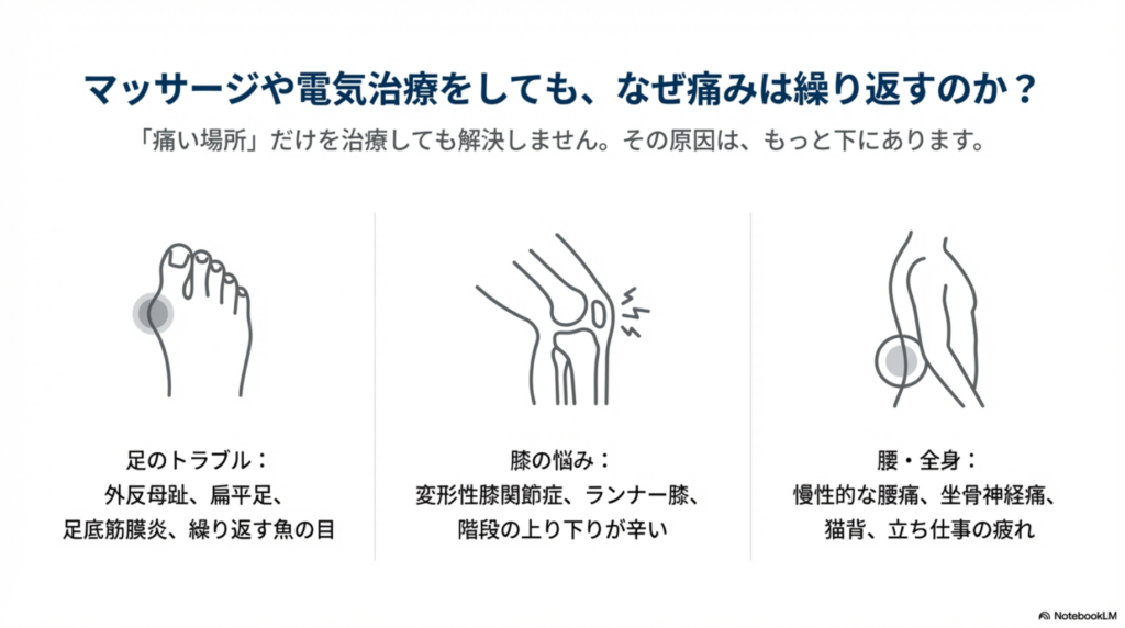 マッサージ 膝の痛み 姪浜