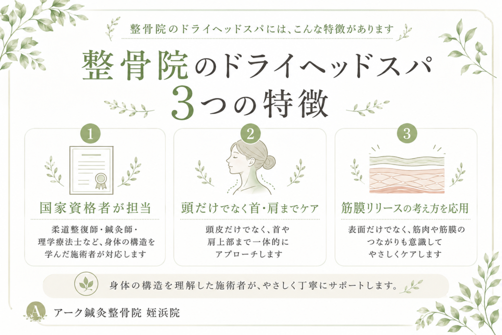 国家資格者が行う姪浜のドライヘッドスパの特徴