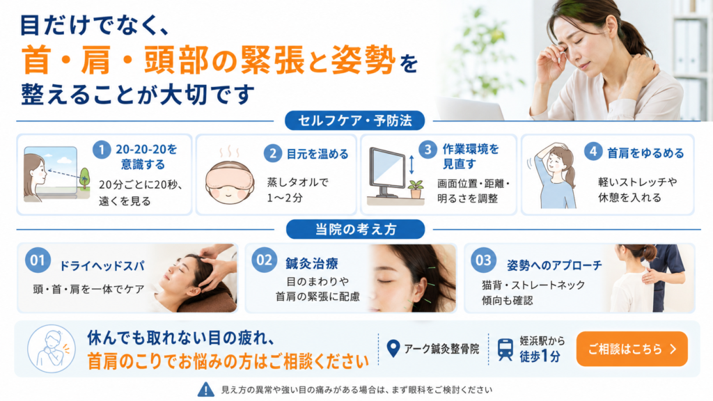 眼精疲労のセルフケア・予防法