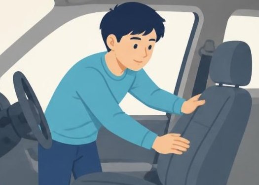 運転席の座席位置を調整するイラスト