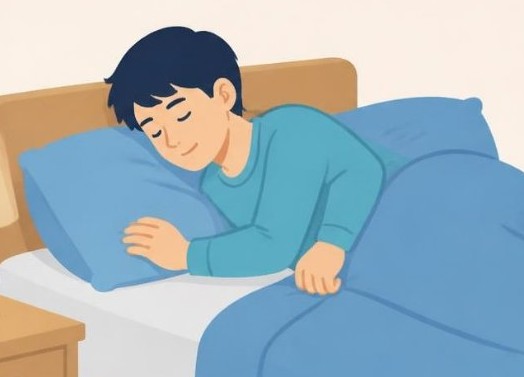 寝返りや起き上がりを工夫するイラスト
